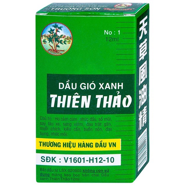 Thien Thao Medicated Oil Dau Gio Xanh Cold Flu Cough Headache Vietnamese 12ml 0.4oz