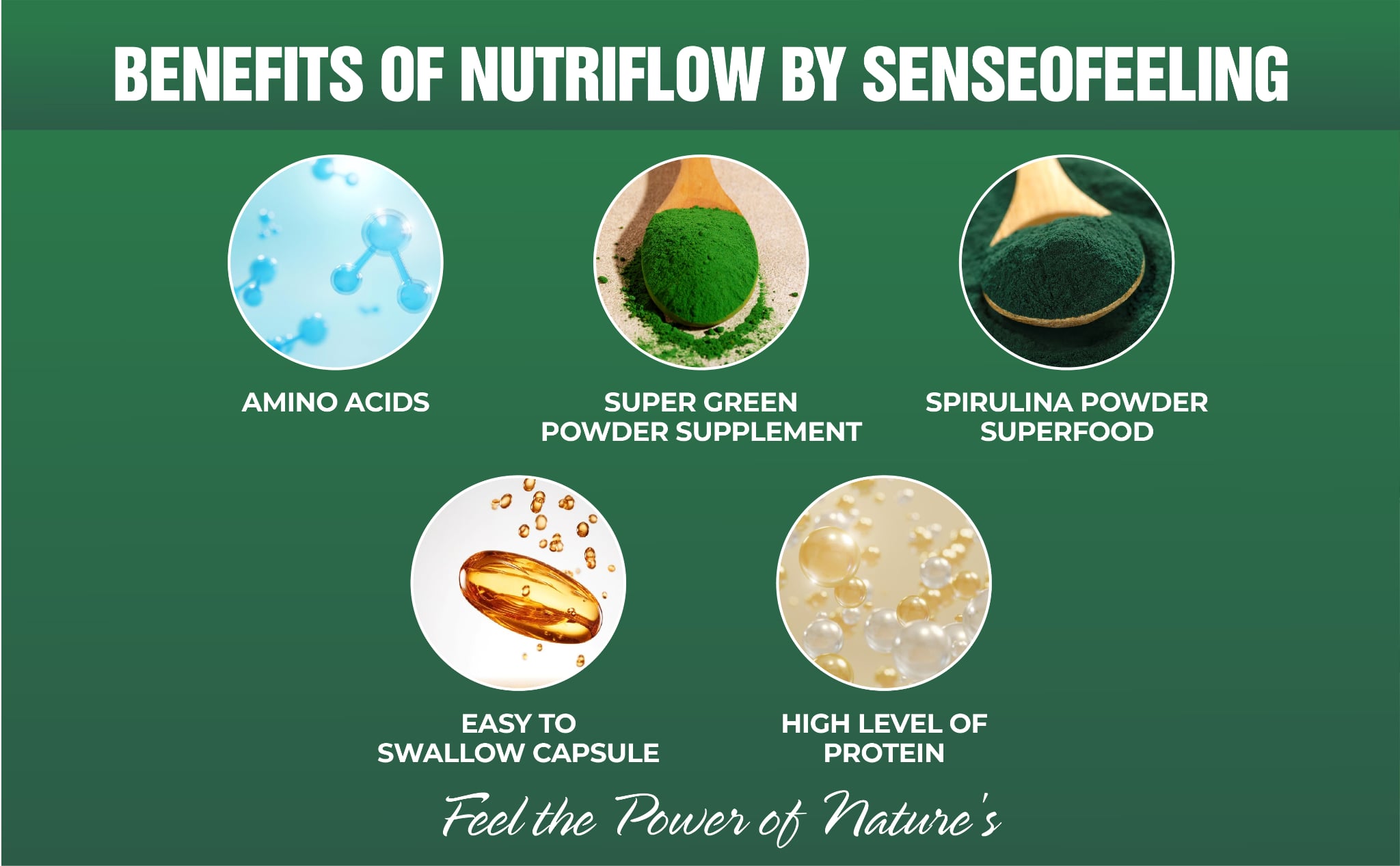 Natural Spirulina Capsules Super Green Powder Supplement | Spirulina Powder Nutri Flow Superfood 500mg | Non-GMO Vegan Vegetable Rich in Vegan Protein 180 Capsules - Image 8