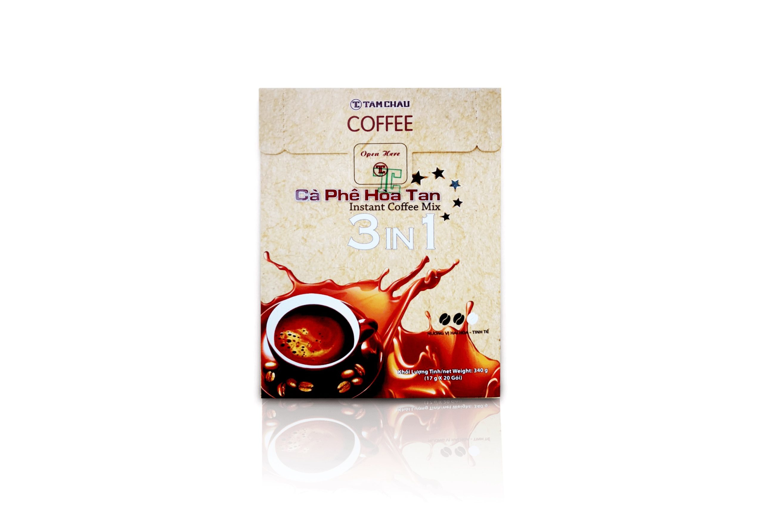 Tam Chau Ca Phe Hoa Tan 3 in 1 Vietnamese Instant Coffee Mix 20 Packs X17gr