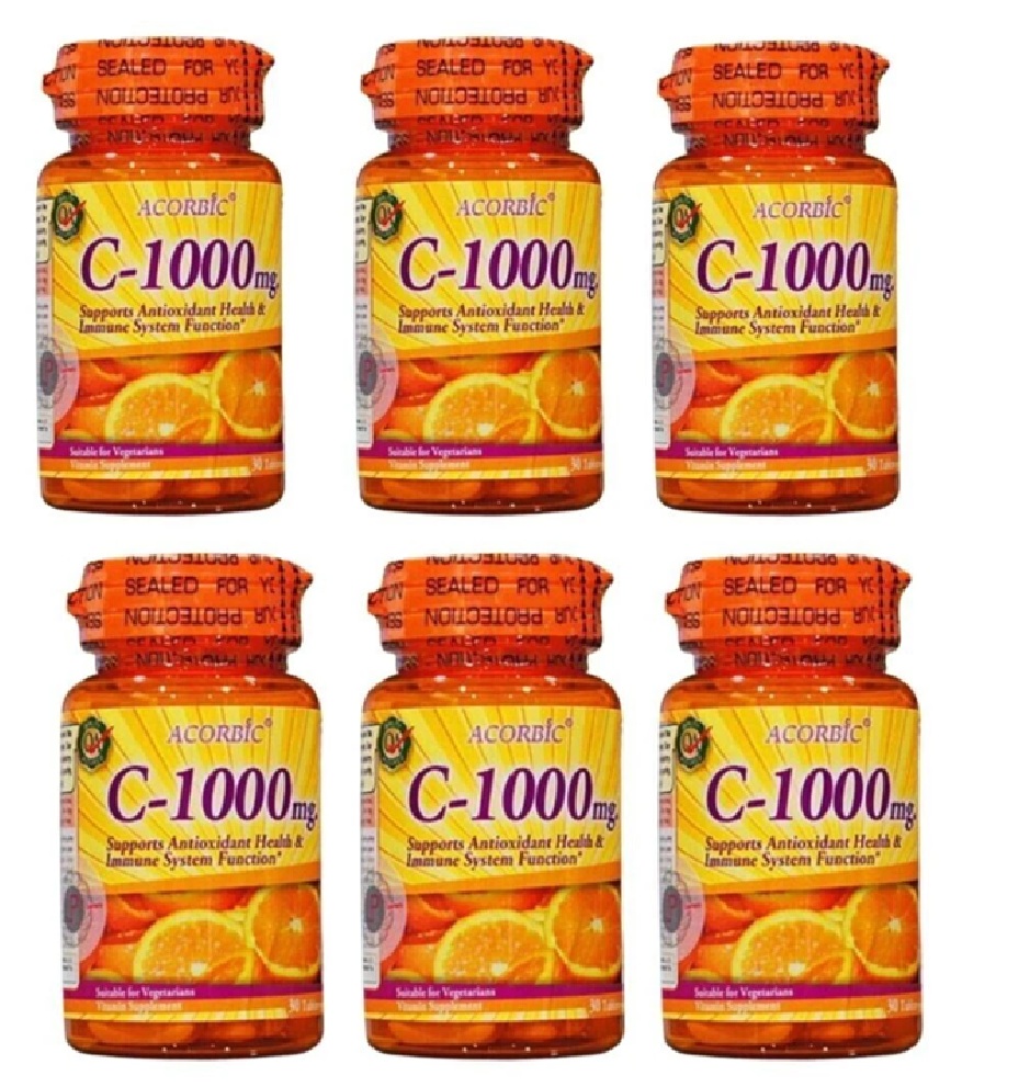 ACORBIC Vitamin C 1000mg Citrus Antioxidant Immune Health Vegetarian 30 Tablets - Image 6