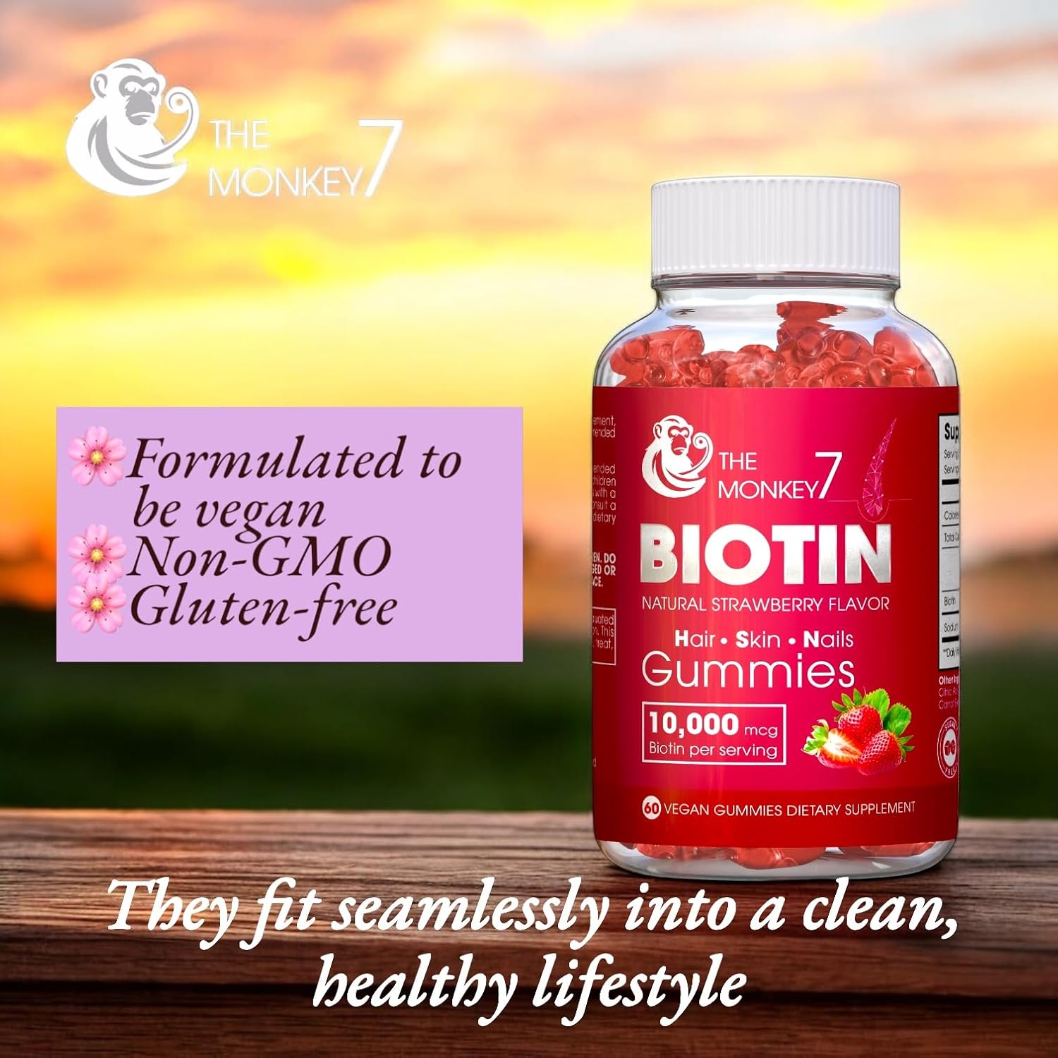 Biotin Gummy Bears Hair Growth Products Biotin 10000mcg | Biotin Gummies Hair Skin and Nails Vitamins Sugar free Non GMO Gluten Free 60 Gummies 30 Day Supply - 2 Pack - Image 5