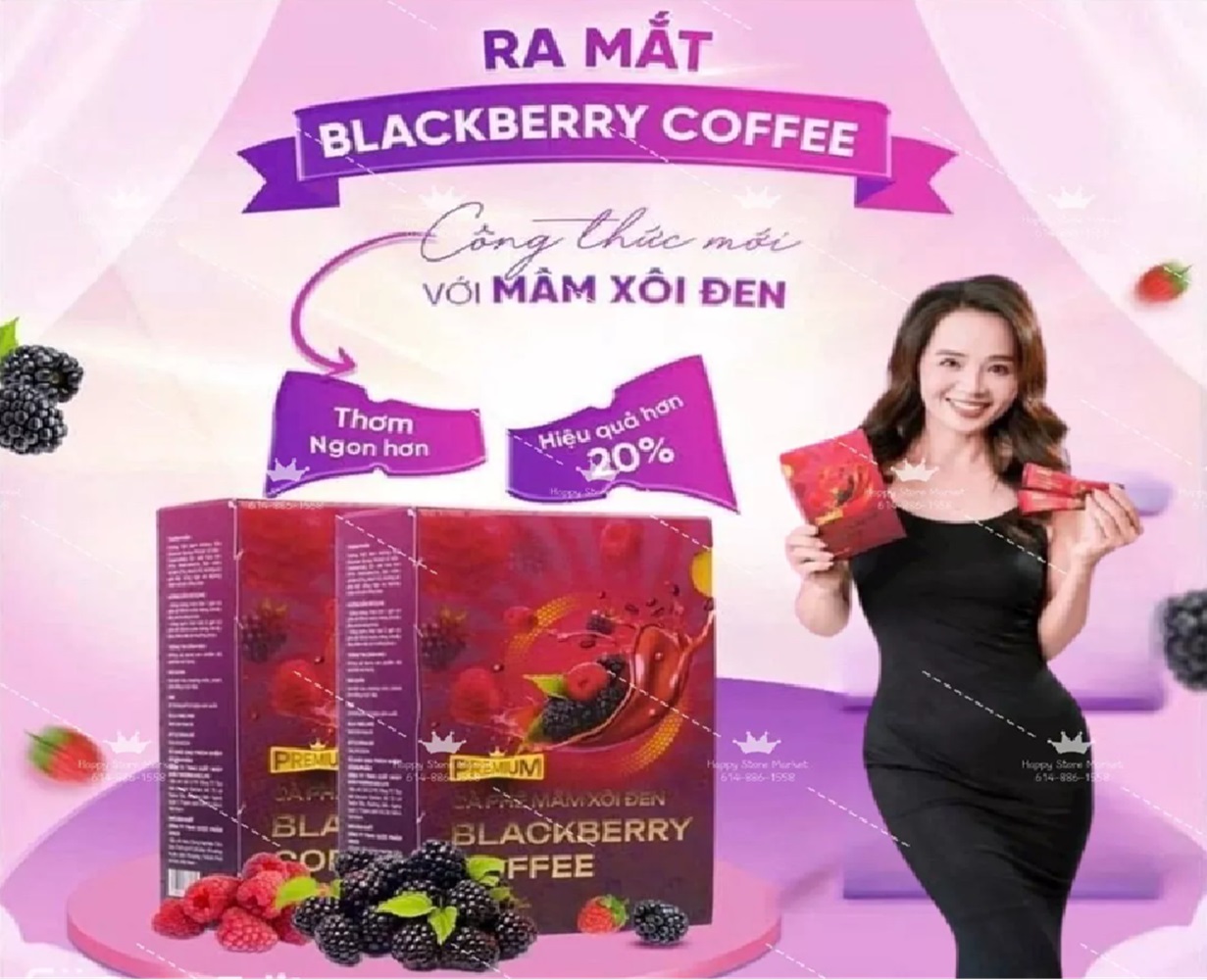 Blackberry Coffee Ca Phe Mam Xoi Đen Weight Loss 100% Natural Herbs 15 packets - Image 3