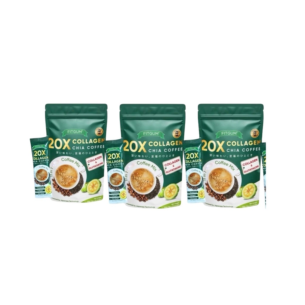 FITGUM 20X Collagen Chia Coffee - 11 in 1 Shape Coffee Mix - Image 6