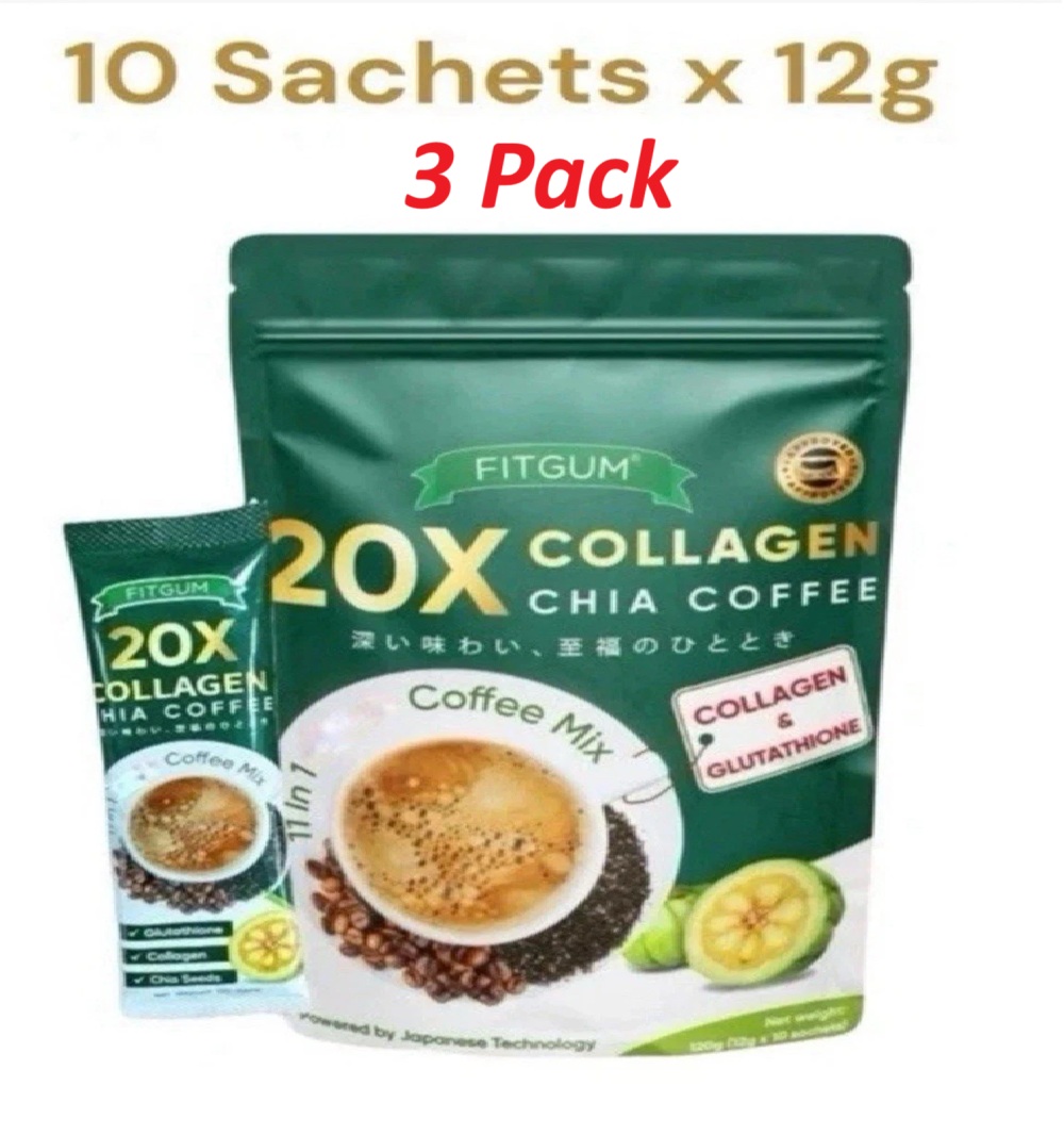 FITGUM 20X Collagen Chia Coffee - 11 in 1 Shape Coffee Mix - Image 3
