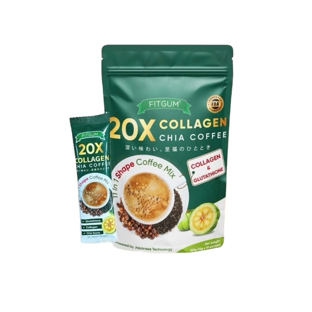 FITGUM 20X Collagen Chia Coffee - 11 in 1 Shape Coffee Mix