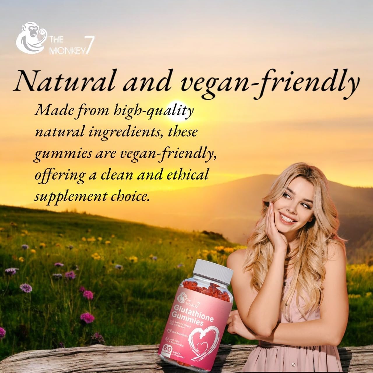 Glutathione Skin Whitening Gummies Natural Collagen Anti Aging 1000Mg (2 Pack) - Image 4