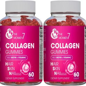 Hydrolyzed Collagen Peptides Gummies Extra Strength 1500mg Collagen Peptides with 5000mcg Biotin Vitamin C | Collagen for Women Multi Collagen Peptides Sugar Free Non GMO - 2 Pack