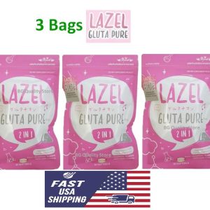 Lazel Gluta Pure 2 in 1 Whitening Skin Glowing Brighten Glutathione Antioxidant (3 Pack)