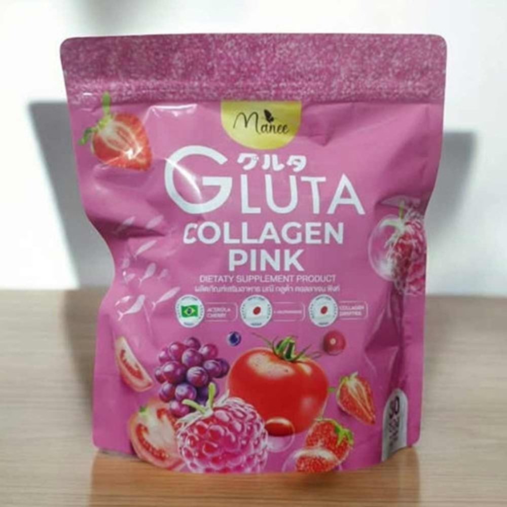 Manee Gluta Collagen Pink Anti-Aging Supports Healthy Smooth Skin 30 Sachets - Image 3