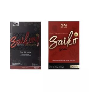 Saiko Gluta and Saikono Fish Collagen Anti Aging Brighten Skin Reduce Dark Spot