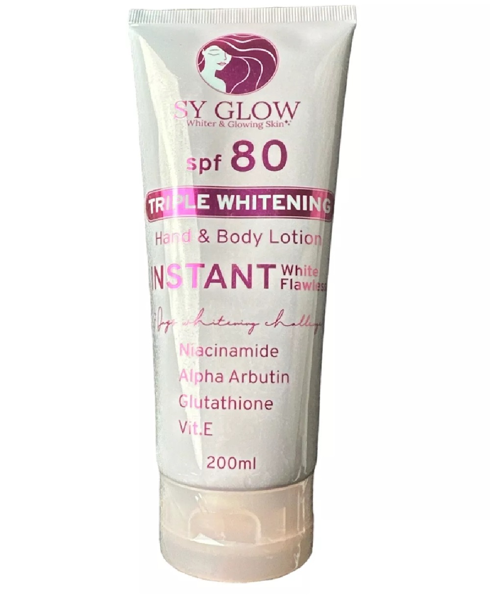 SY Glow Triple Whitening Hand & Body Lotion SPF 80 Instant White Flawless 200ml