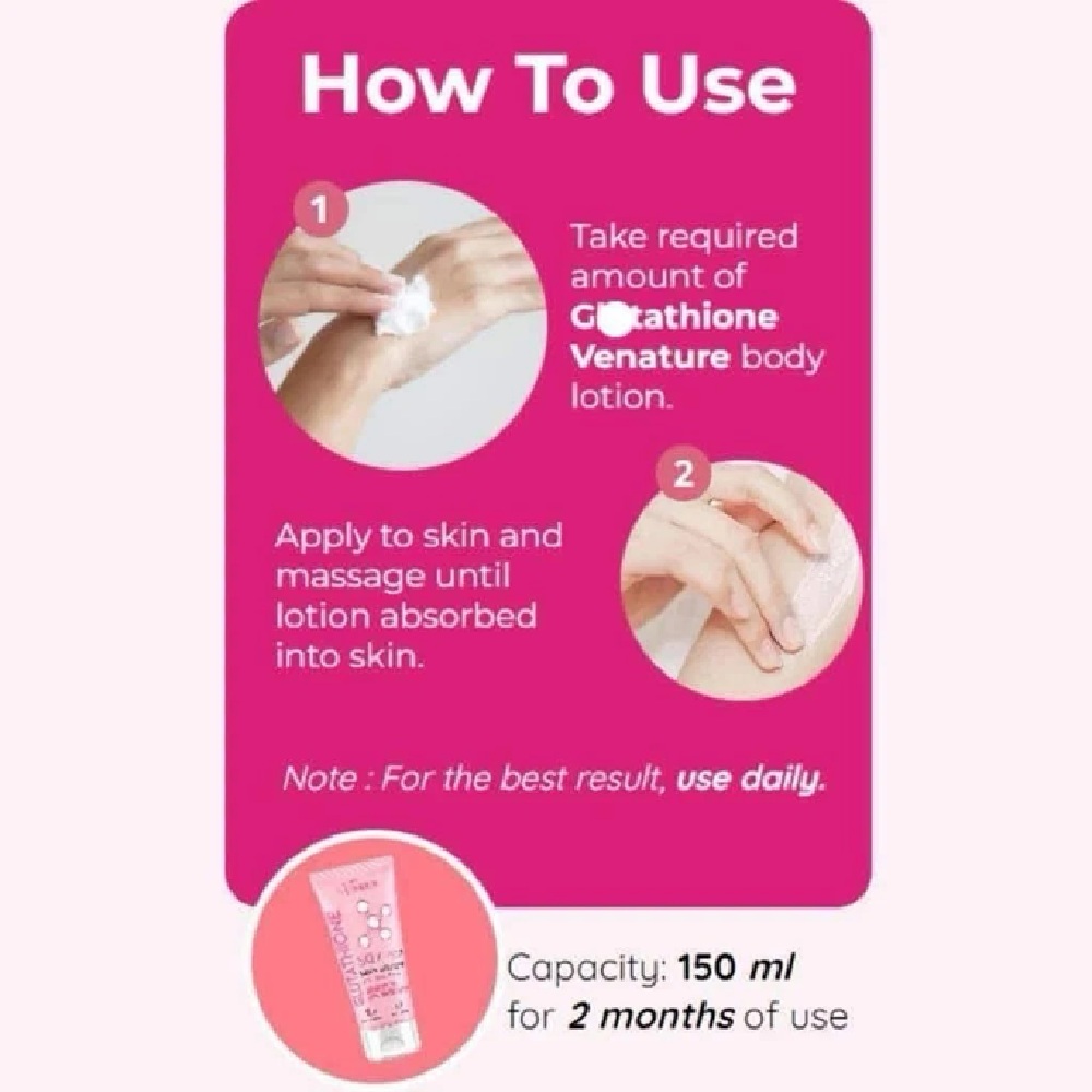 Venature Glutathione 50X Tone Up Lotion SPF 50+ PA+++ Hydrating Care 150ml 5.oz - Image 3