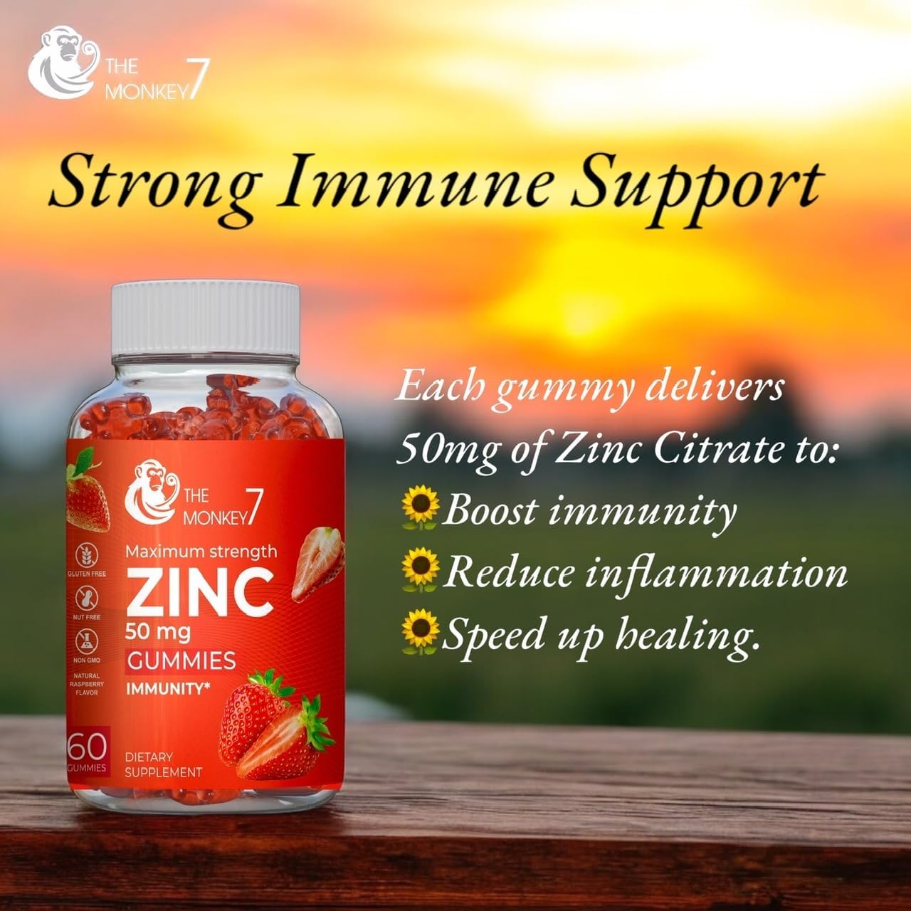 Zinc 50mg Gummies Zinc Citrate Maximum Strength | Zinc Gummies Gluten Free Zinc Gummy Bear Immune Support | Zinc Gummies for Women 60 Vegan Non-GMO - Image 4