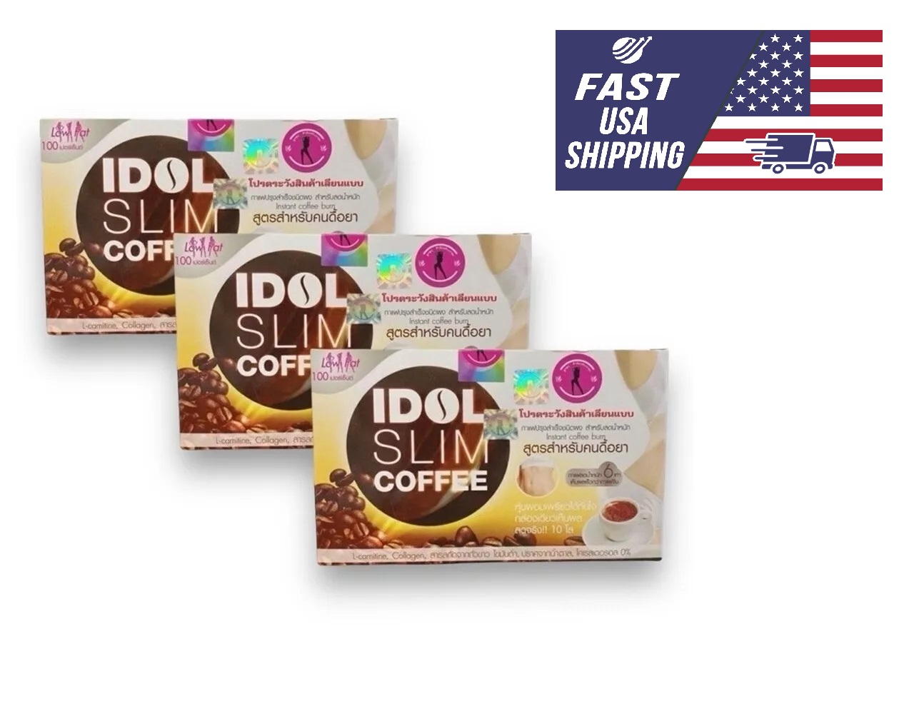 Idol Slim Instant Coffee Weight Control Burn Fat Diet Loss Premium 10 Sachets